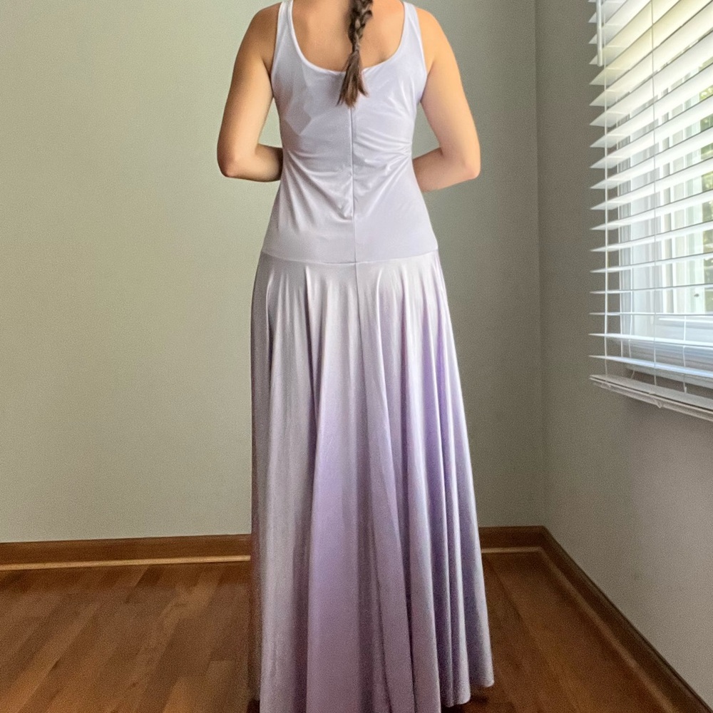Rare London Lilac Curved Drop Waist Maxi Dress - Picture 7 of 7